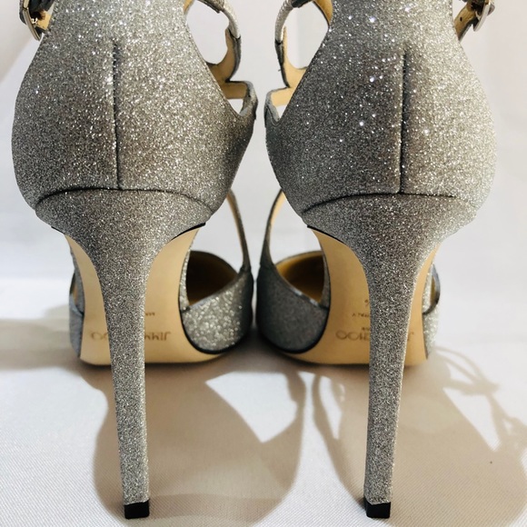 SOLD! Authentic Jimy Choo Lancer 100 Glitter Pumps - Picture 5 of 8